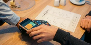 Paiement avec l'app Up Luxembourg dans un restaurant