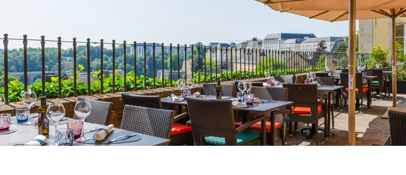 La vue de la terrasse de L’Hêtre beim Musée