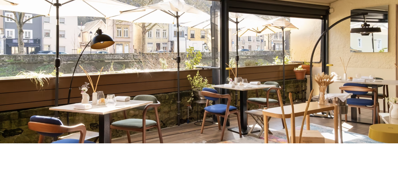 Vue sur la terrasse du restaurant OiO à Luxembourg